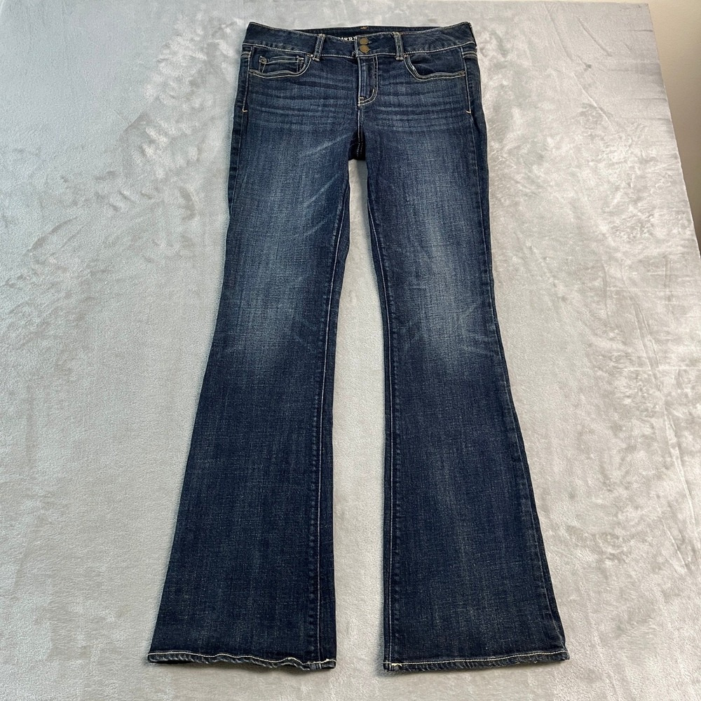 American Eagle Artist Stretch Flare Jeans Dark Wash Women 10 Long (32x33) Casual